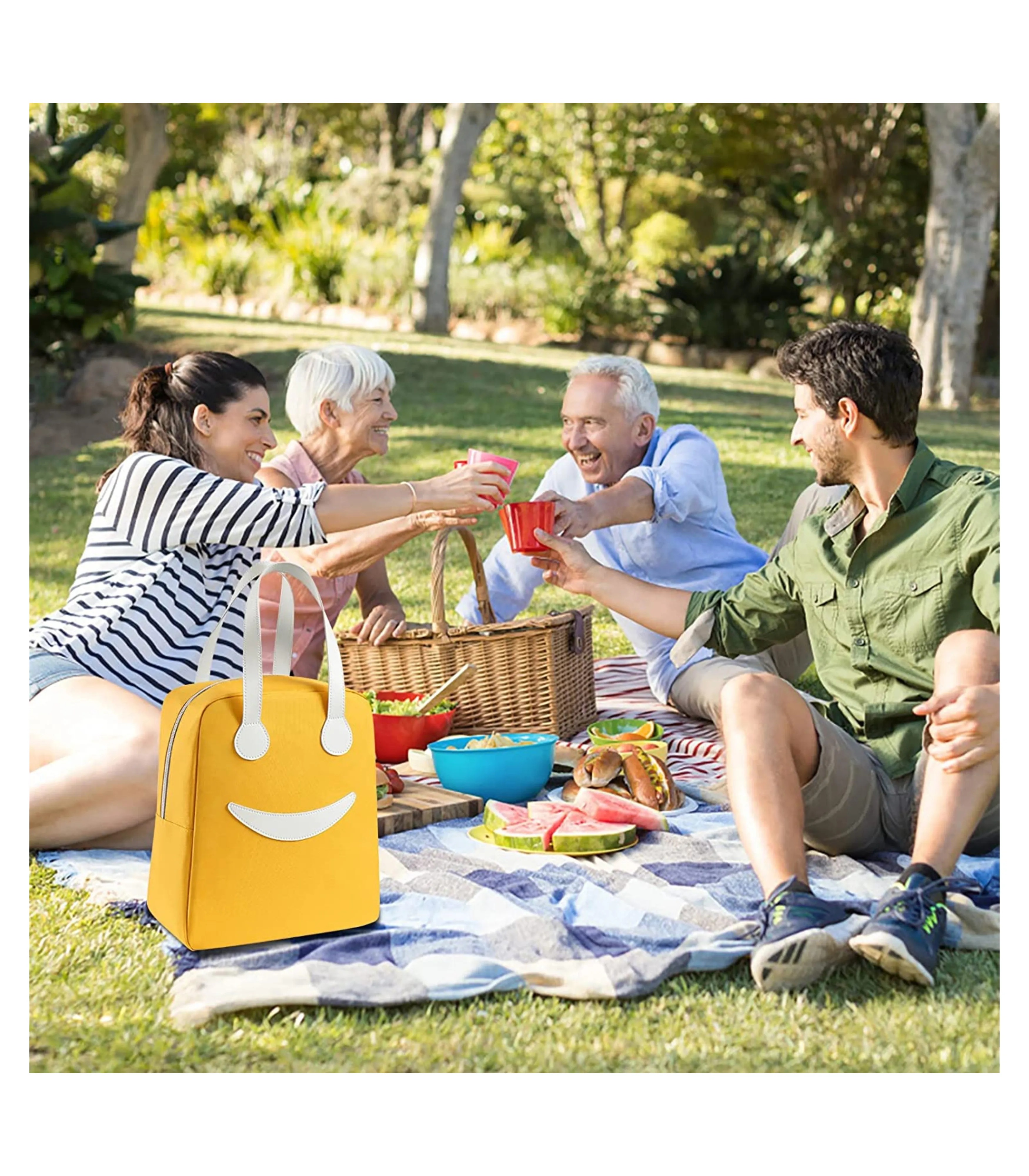 Smiley Insulated Lunch Bag Large