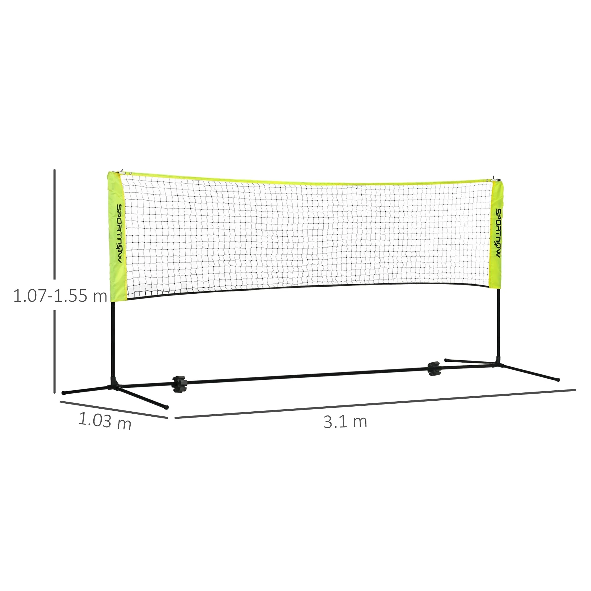 SPORTNOW 3m Badminton Net, Adjustable Sports Net for Tennis, Volleyball