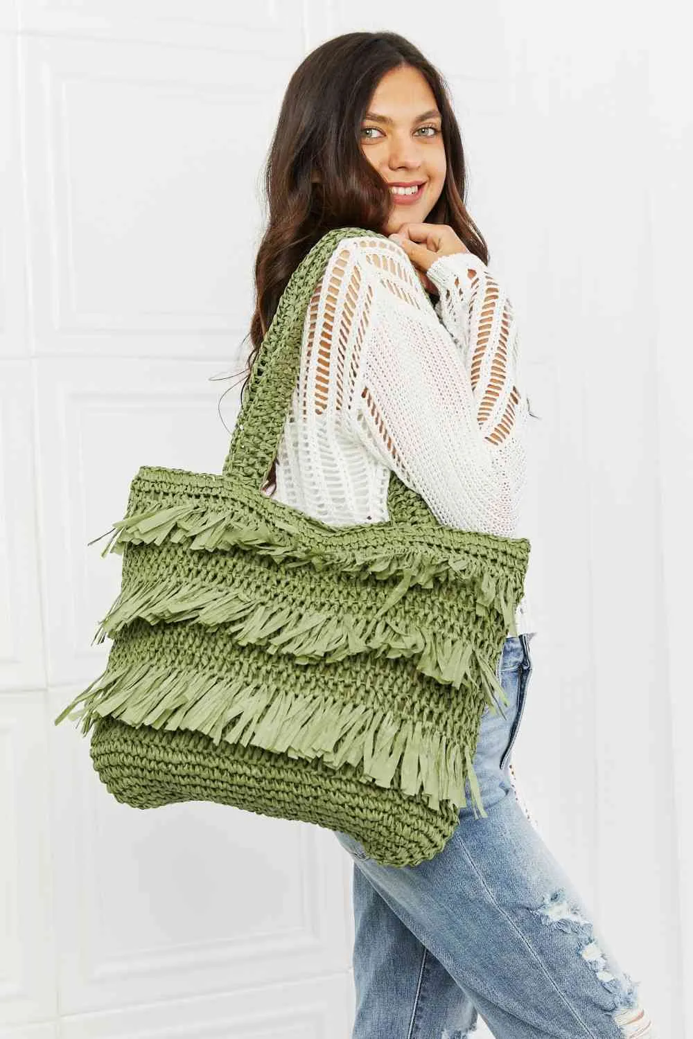 The Last Straw Fringe Straw Tote Bag