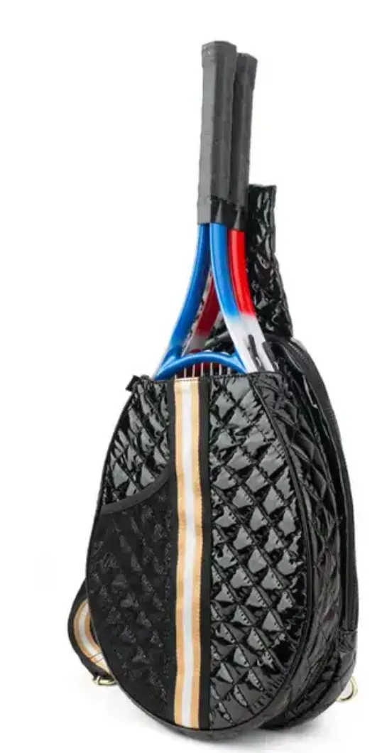 The Quilted Puffer Tennis Sling | Black