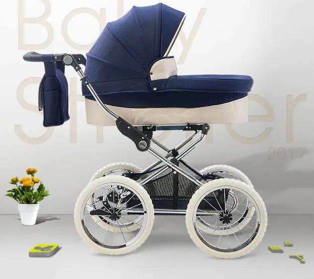 Two Way European Baby Stroller Luxury High Profile Trolley Baby Carriage