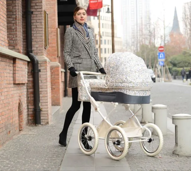 Two Way European Baby Stroller Luxury High Profile Trolley Baby Carriage