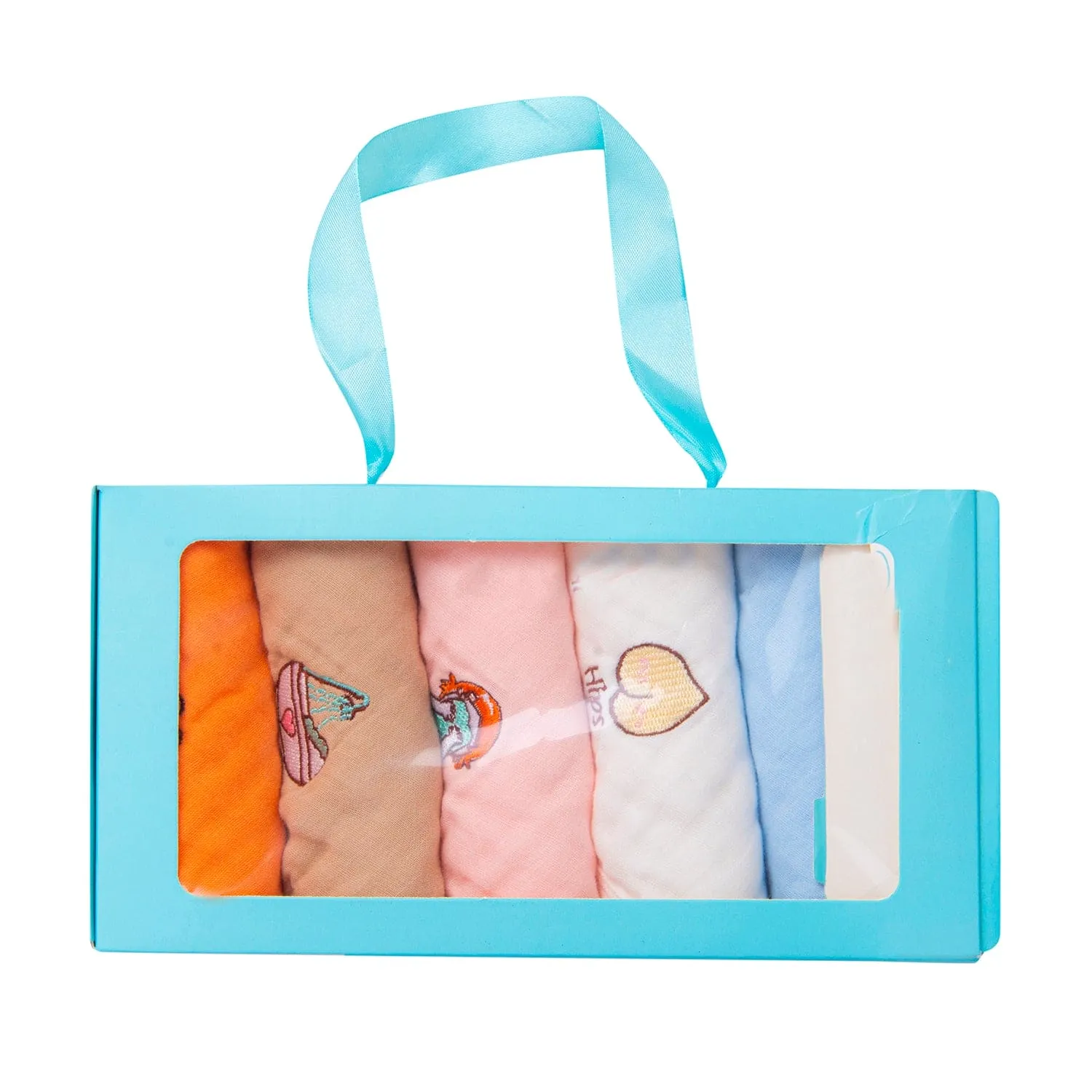 Wash Cloth Muslin Napkins Pack Of 5 Multipurpose Multicolour