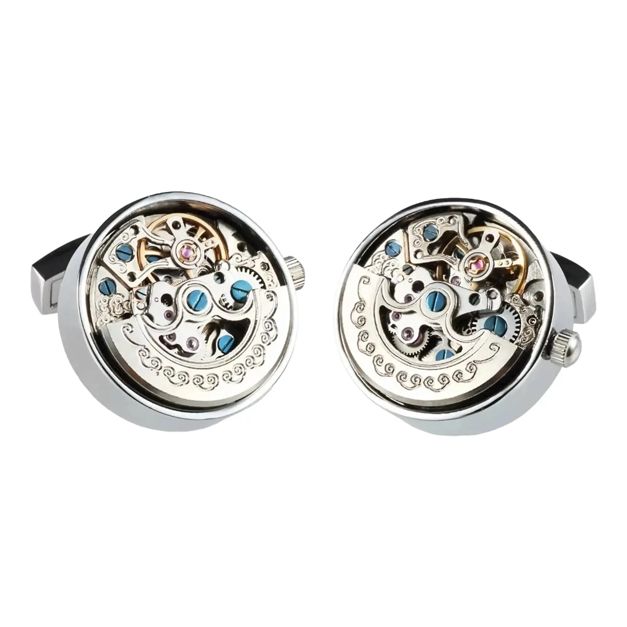 Watch Movement Cufflinks - Silver