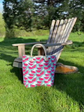 Watermelon Beach Tote with Rope Handles, Tote Bag, Beach Bag, Reusable Grocery Tote, Farmers Market Bag