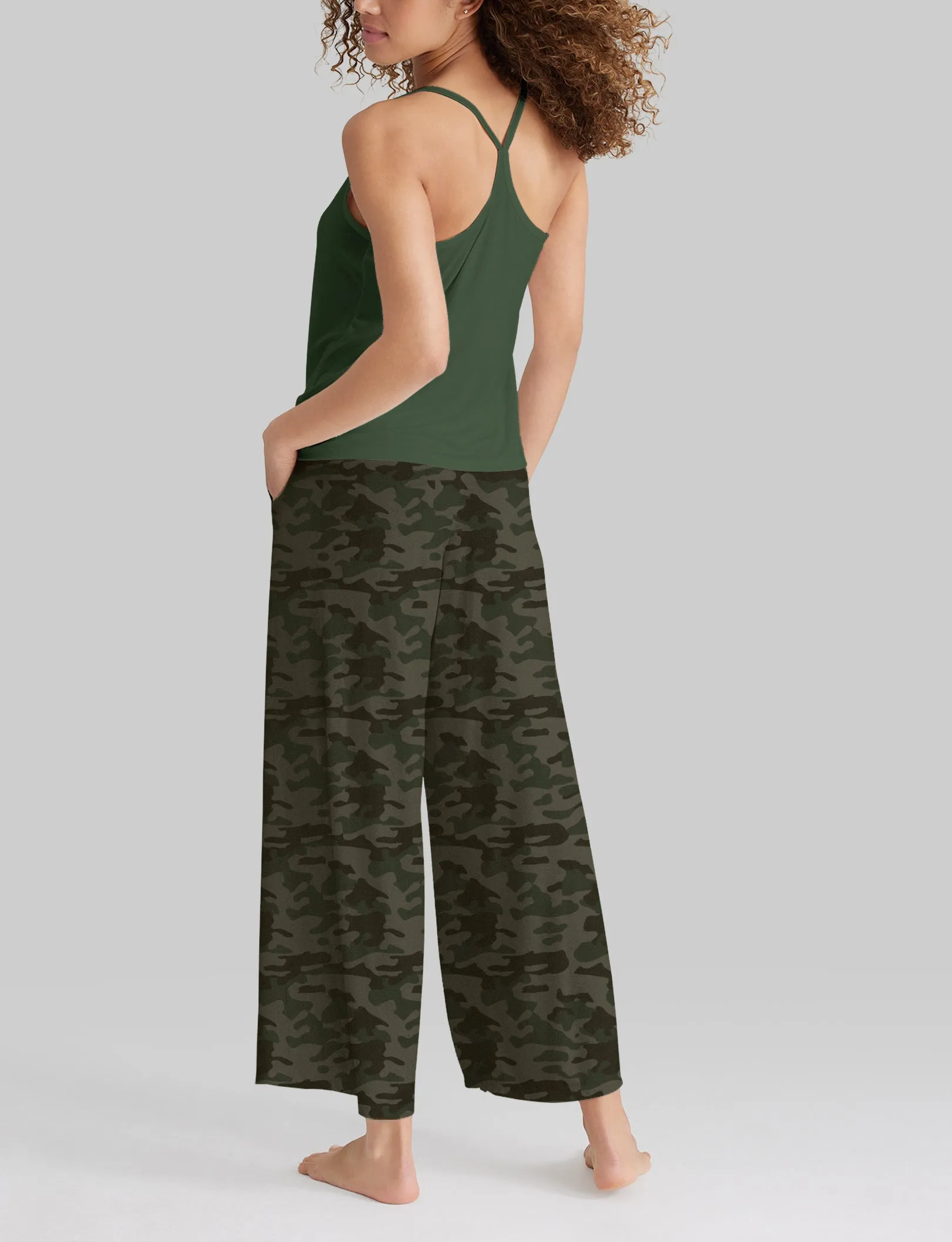 Women's Second Skin Racerback Tank & Wide-Leg Pant Sleep Set