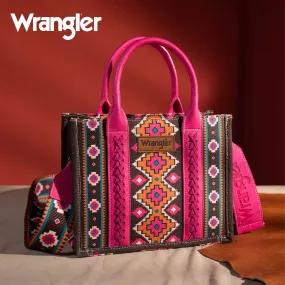 Wrangler Southwestern Print Small Canvas Tote/Crossbody - Hot Pink